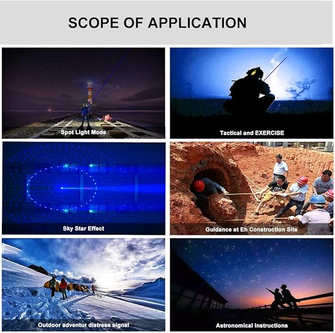 Thor H Series Laser Pointer 450nm Blue with 5 Star Caps